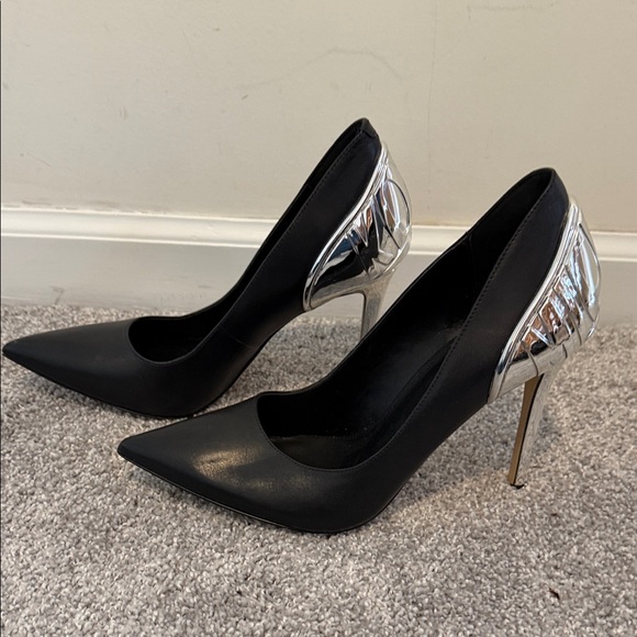 MICHAEL Michael Kors Black Heels with Silver Detail